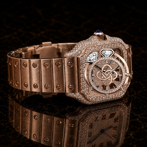 Montre en diamant moissanite de haute qualité pour hommes, entièrement sertie de pierres VVS - Product Image 2