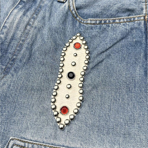 Pantalones Cortos de Mezclilla para Hombre, Estilo Vintage, Personalizados, con Pedrería, de Fabricante de Ropa Urbana - Product Image 6