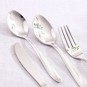 Ensemble de couverts élégants en acier inoxydable, finition miroir haute brillance, résistant à la rouille, vaisselle de mariage, 4 pièces, ustensiles de service - Product Image 4