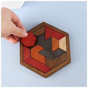 Rompecabezas Tangram Rectangular de Madera, Juguete Educativo Montessori |   Regalo de Cumpleaños Ecológico Hecho a Mano - Precio Directo de Fábrica - Product Image 2