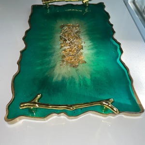 Elegant <b>Epoxy</b> Resin Tray for Coffee <b>Table</b> Vanity Serving Tableware Beverages Snacks Drinks Jewelry Decorative Display Reusable - Product Image 4