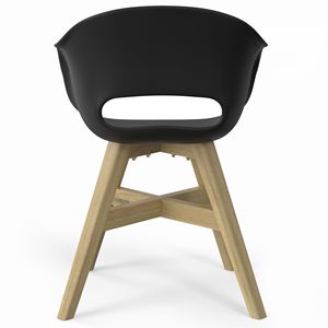 Set di 2 sedie da pranzo per esterni Kona, sedie in plastica nera - Product Image 3