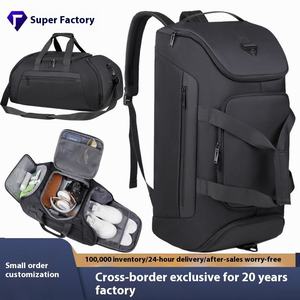 Durable Black Travel Duffel <b>Bag</b> Large Capacity Multi Pocket Weekend <b>Overnight</b> Luggage with Padded Shoulder Strap - Product Image 5