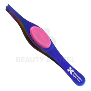 Expert Slanted Edge Tweezer Set for Shaping Brows and Ingrown Hair Removal with Easy Control <b>Silicone</b> Thumb Pads - Product Image 3