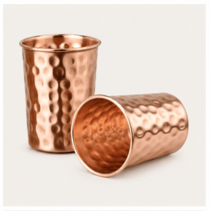 Pure <b>Copper</b> Hammered Tumbler for Ayurvedic Health Benefits Handcrafted Traditional Indian Drinking Glass for Home Hotel - Product Image 6