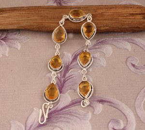 Citrine Bracelet 925 Sterling Silver Handmade Luxury <b>Charm</b> Bracelet Pear Shape Natural Citrine Gemstone for Women Fashion Gift - Product Image 3