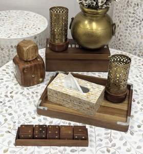 Plateaux de service en bois faits à la main au design moderne, décoration murale Art Déco pour la maison et la cuisine, support métallique personnalisé pour portrait - Product Image 4