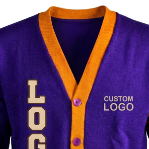Wholesale Custom Logo OEM & ODM Autumn/Winter <b>Cardigan</b> sweaters v-neck full sleeves for schools/colleges & university - Product Image 3