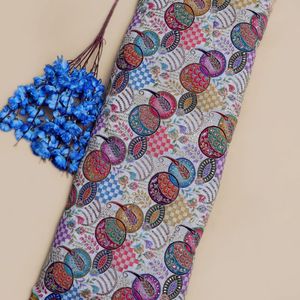Stunning Ivory White Abstract Embroidery Natural Crepe Fabric Fine <b>Sequin</b> Accented Material for Elegant <b>Kaftan</b> Kebaya Outfit - Product Image 1