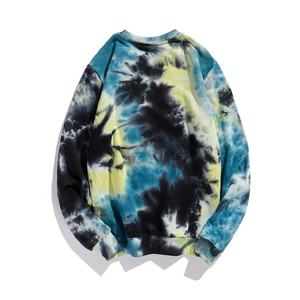 Venta al por mayor 100% algodón cuello redondo hombro caído línea larga tie Dye Jersey sudadera logotipo personalizado de punto vintage hombres sudaderas - Product Image 4