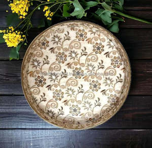 Ensemble de 2 plateaux de service enduits d'émail en bois MDF écologique d'amour nautique | Plateau décoratif souvenir pour cuisine salle à manger Artisan - Product Image 2