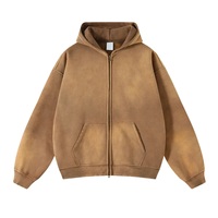 Sweat-shirt à capuche surdimensionné pour homme, couleur unie, coton, molleton français, vêtements décontractés pour l'automne
