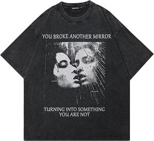 Camiseta de Algodón Oversize Vintage con Logo Personalizado 2026, de Felpa Francesa de 360 g/m², con Cortes Desgastados y Lavado Ácido - Product Image 5