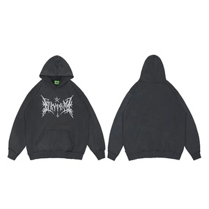 OEM personnalisé CMJN couleur haute qualité sérigraphie graphique sweats à capuche remise en vrac surdimensionné épaule tombante pull en coton sweat-shirt - Product Image 1