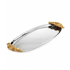 Bandeja Decorativa Redonda de Cobre Martillado de Lujo con Asas de Hoja, Tazón de Metal Hecho a Mano para Decoración de Bodas y Acento del Hogar - Product Image 6