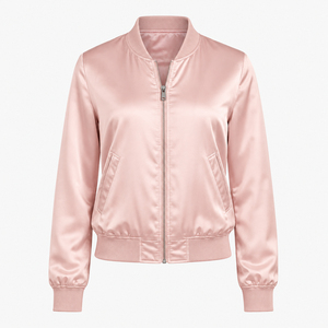 Chaqueta Bomber Negra para Mujer, Nuevo Diseño, Cuello Alto, Cierre de Cremallera, Resistente al Viento, Manga Larga, Chaqueta Corta - Product Image 2