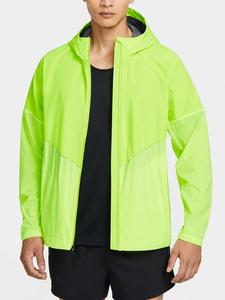 Blouson Bomber Décontracté Homme Vert Néon Imperméable Séchage Rapide en Polyester avec Fermeture Éclair Coupe Droite Logo Avant Automne - Product Image 1