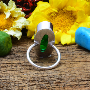 <b>Chrome</b> Diopside Silver Ring 925 Sterling Silver Handmade Green Stone Anniversary Birthday Gift Ring silver Gemstone Jewelry Her - Product Image 3