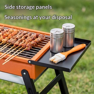 Parrilla de barbacoa engrosada y ampliada para uso doméstico, parrilla portátil para acampar al aire libre, para brochetas. - Product Image 4