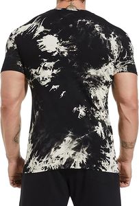T-shirt homme col rond tie-dye en coton premium, coupe ajustée, t-shirts imprimés décontractés et élégants, vêtements de sport, streetwear pour homme - Product Image 2