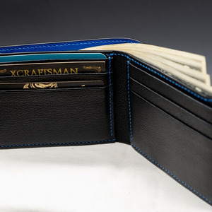 Portefeuille en cuir véritable de haute qualité, noir, avec logo personnalisé, ensemble de portefeuilles cadeaux pour hommes - Product Image 3