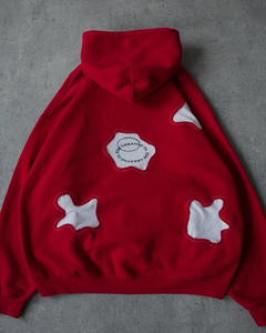 Sudadera con Capucha Extra Grande Roja Personalizada de 370g, Unisex, de Algodón Tejido, con Estampado de Letras, Diseño con Bolsillo Frontal, Estilo Otoñal - Product Image 2