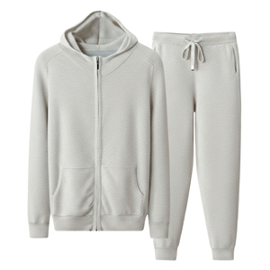 Survêtements décontractés pour hommes en polyester/coton, effet délavé, respirants, avec fermeture éclair, pour l'entraînement, coupe-vent - Product Image 2