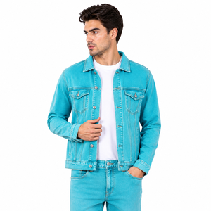 Veste en jean d'hiver pour homme, look décontracté intemporel, tissu en jean robuste, structure classique, confortable à porter au quotidien, respirant - Product Image 1