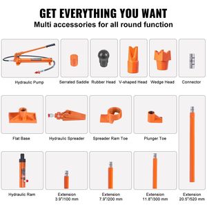 Kit Porta Power da 12 Tonnellate, Martinetto Idraulico Portatile per Auto con Tubo dell'Olio da 4,6 Piedi/1,4 m, per Riparazione Carrozzeria, Valigetta di Stoccaggio Inclusa - Product Image 4