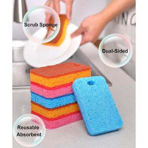 Paquete de 12 Esponjas de Fregado de Celulosa de Alta Resistencia para Cocina, Almohadillas de Fregado de Doble Cara METUUTER - Product Image 2