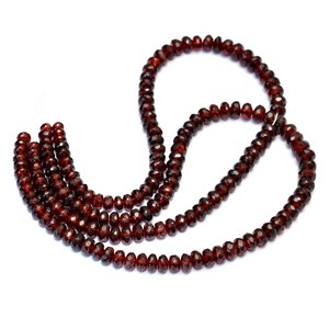 Cuentas facetadas de granate AAA+ de 5mm-7mm, cuentas sueltas de granate rojo natural de Mozambique, piedra semipreciosa para la fabricación de joyería. - Product Image 3