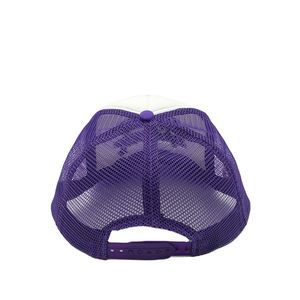 Young Gunner Mesh Trucker <b>Hat</b> <b>Purple</b> White Embroidery Logo Adjustable 6-Panel Street Style Cap - Product Image 2