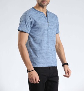 Pakistan Made OEM Customizable Men T-<b>Shirts</b> Trendy Button Neck T-<b>Shirt</b> Soft Cotton Relaxed Fit Modern Streetwear Style - Product Image 4
