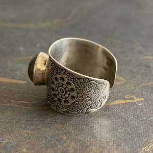 JAIPUR SILVER Designer Boho <b>Labradorite</b> Gemstone <b>Ring</b> 7.3 Grams Fine Jewelry for Unisex Everyday Wear - Product Image 3