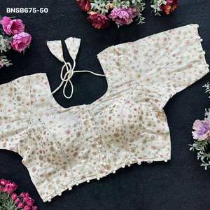 Blusa de Fiesta de Algodón Camric de Primera Calidad con Hilo y Bordado, Diseño Exclusivo, Exportador Indio - Product Image 6