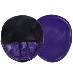 Guantes de Boxeo Negros y Morados de Primera Calidad, de Cuero Genuino, Curvos, para Entrenamiento Profesional, Personalizables OEM, para Kick Boxing - Product Image 1