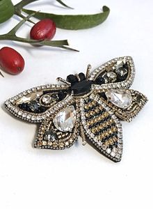 Premium Artisan Embroidery Beaded Brooch with Elegant Bead Embellishments and Fine Stitching Sophisticated Handmade Embroidery - Product Image 2