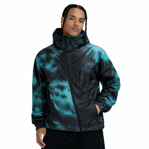 Custom Water Reactive Color Change Standard Print Patchwork Reversible Waterproof Hooded Racer <b>Jacket</b> for Unisex <b>Summer</b> - Product Image 3