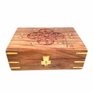 Solid Sheesham Wood Jewelry <b>Box</b> Vintage Hand Carved Floral Trinket Organizer <b>Box</b> Wholesale Decorative <b>Small</b> Keepsake <b>Gift</b> Case - Product Image 2