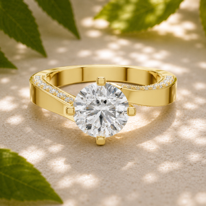 แหวนหมั้นแบบคลาสสิค ทองคำแท้ 14K ประดับเพชรทรงกลมเพาะเลี้ยง 1.95 กะรัต รับรองโดย IGI ระดับ VVS แหวนแบบฝังเพชรสำหรับผู้หญิง เครื่องประดับชั้นดี - Product Image 1