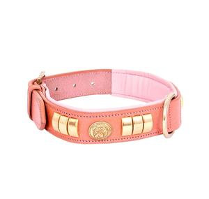 Collar de perro de cuero suave de lujo de moda con decoración de Cubierta dorada Durable ajustable para caminar y uso de entrenamiento - Product Image 1