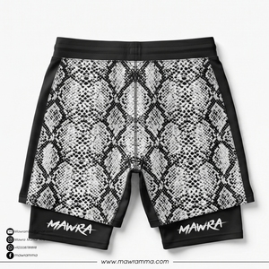 Pantalones Cortos de MMA para Hombre 2 en 1 de Secado Rápido, Transpirables, Elásticos, para Gimnasio, con Forro Interior, Estampado por Sublimación, Diseño de Serpiente, Logotipo Frontal - Product Image 4