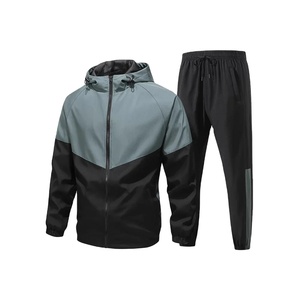 Ensemble de survêtement décontracté pour homme, respirant, effet délavé, en polyester/coton, avec strass, motif uni, collection 2026 - Product Image 3