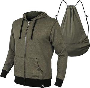 เสื้อฮู้ดซิปผู้ชาย Kuenzi Autumn Casual ผ้าถักนิตติ้งทรงโอเวอร์ไซส์ 100% ผ้าฝ้าย 300GSM เนื้อนุ่ม ทนทาน เหมาะสำหรับงานพิมพ์ - Product Image 4
