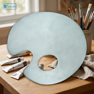 Stainless Steel <b>Makeup</b> <b>Palette</b> Round Shape With Hole Design High Quality Mixing <b>Palette</b> Instruments - Product Image 3