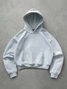 Hoodie Homme Streetwear Personnalisé Délavé à l'Acide 100% French Terry Imprimé Araignée Gonflée Broderie Oversize Courte Sans Cordon - Product Image 2