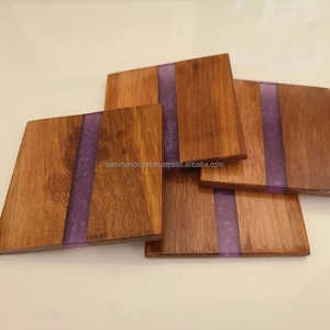 Decorative Classic Wedding Luxury Design Handmade Wood and Resin Home Tea Coaster Creative Environmental High Quality Product - Product Image 6