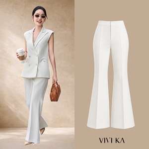 Pantalones de Vestir Elegantes de Cintura Alta para Mujer, Pantalones Formales de Pierna Ancha para Oficina, Pantalones de Negocios Formales de Primera Calidad ALVA - Product Image 1