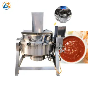 100L 200L 500L 1000L Stainless Steel Sugar Boiler/Sugar Boiling Machine Tilting Type Steam Heating Jacketed Kettle Mixer