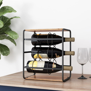 Attractive Handmade Customized Iron <b>Freestanding</b> 6-Bottle Wine Holder Organizer for Home Kitchen <b>Bar</b> Display Storage-ROYAL HOME - Product Image 1